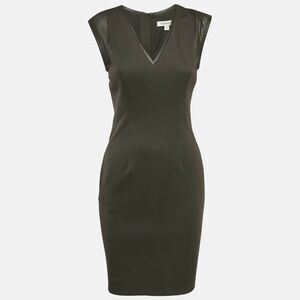 Pierre Balmain Black Jersey And Mesh V-Neck Bodycon Dress M